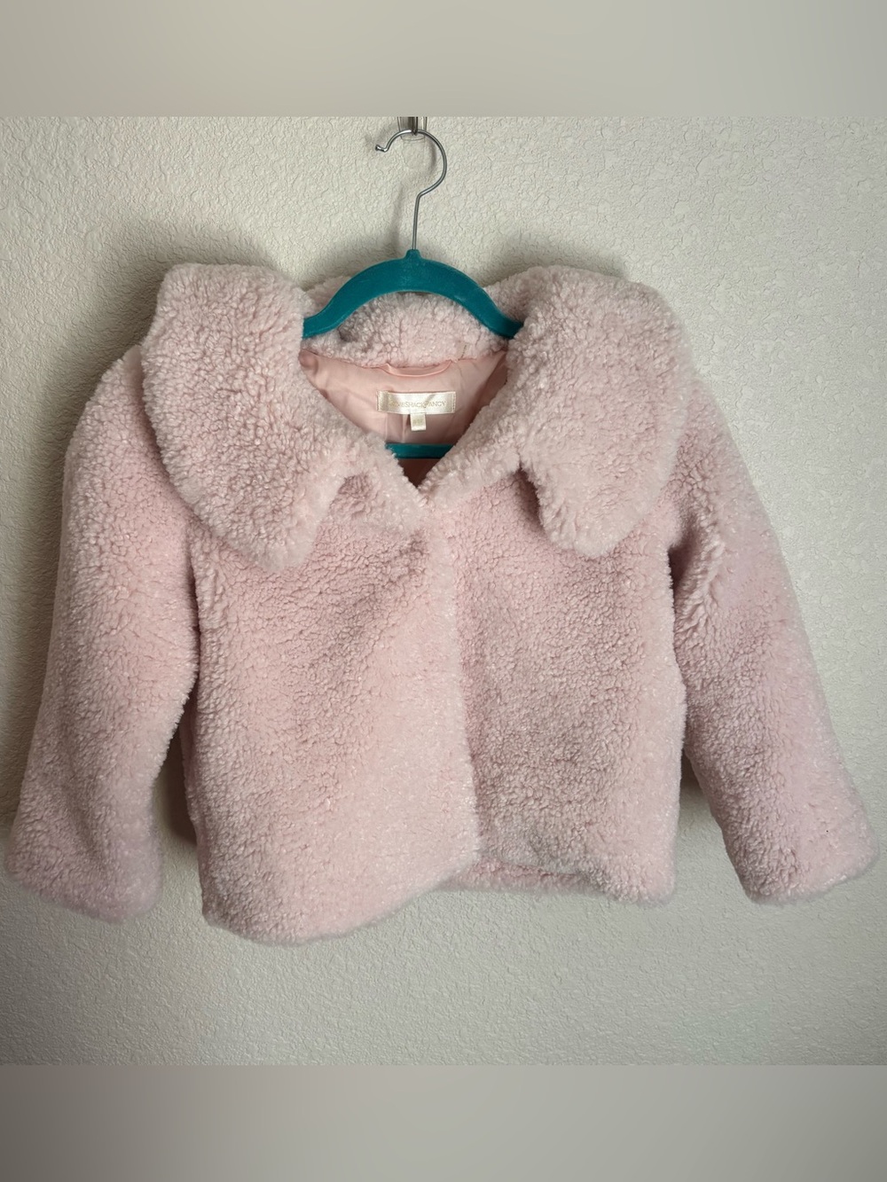 LoveShackFancy Kids Plush Faux Shearling Jacket - Pale Pink